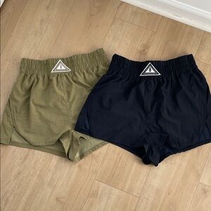 Green and Black free people movement shorts large